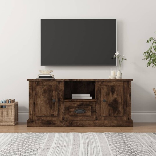vidaXL TV-benk røkt eik 100x35,5x45 cm konstruert tre