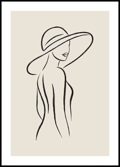 Posterbox Elegant Woman Outline Plakat Plakat / 40x50cm