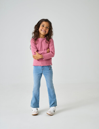 Kids Only Kmgroyal Flared Flower Jeans Noos Blue 110