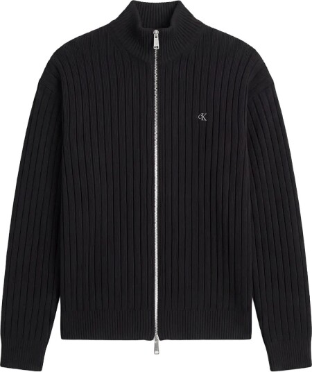 Calvin Klein Jeans Ls Vertical Texture Cttn Fz Swtr Black M