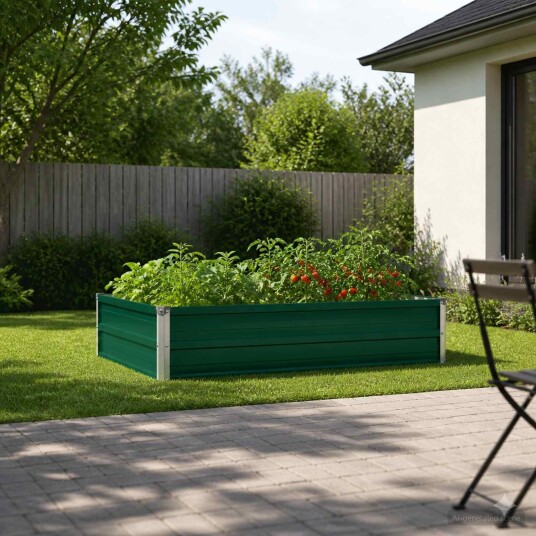 vidaXL Hevet Hagebed Grønn 100 x 80 x 24 cm kaldvalset stål