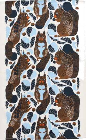 Marimekko Kurre kjøkkenhåndkle 43 × 70 cm hvit/lyseblå/toffee Marimekko Kurre kjøkkenhåndkle 43 × 70 cm hvit/lyseblå/toffee