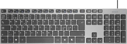 Deltaco TB-801 Nordisk USB Tastatur Slim Design Mørk Grå Deltaco TB-801 Nordisk USB Tastatur Slim Design Mørk Grå
