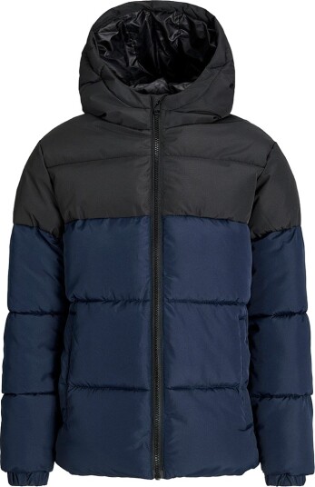 Jack & Jones Polstret Jakke JjMaze Sky Captain/Black BLOKKER Jack & Jones 14 år (164) Dunjakke Blå Svart