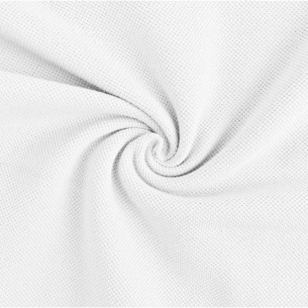 Polo i bomullstrikot 155cm 050 Hvit - 50cm