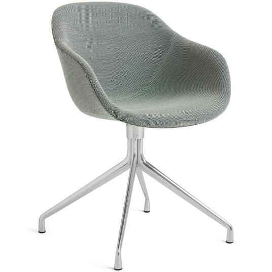 Hay AAC 221 Chair With Swivel Base Polished Aluminium / Steelcut Trio