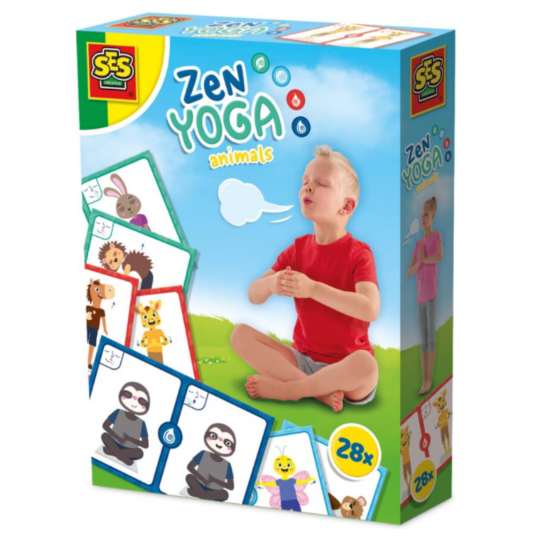 SES Creative Dyreyoga Kortspill med 28 Øvelser for Barn