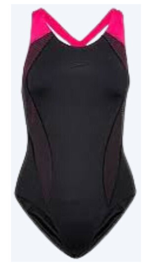 Speedo badedrakt til damer - Placement Laneback - Svart/rød