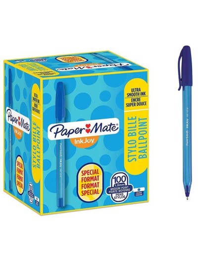 Paper Mate InkJoy 100ST Ballpoint Pens Medium Point 1.0 mm Blå 100 Count Paper Mate InkJoy 100ST Ballpoint Pens Medium Point 1.0 mm Blå 100 Count