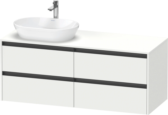 Duravit Ketho.2 Servantskap 4 Skuffer 1400x550 mm Venstre Hvit Matt
