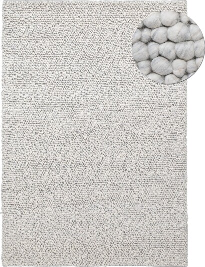 Ullteppe Sala Irregular Wool Bubble lys grå melert Størrelse: 240 x 340 cm
