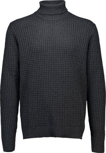 Lindbergh Structure Roll Neck Knit CHARCOAL MEL S Lindbergh Structure Roll Neck Knit CHARCOAL MEL S