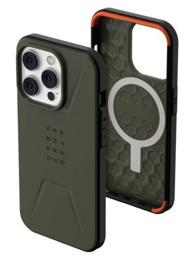 Uag Rugged Case For Iphone 14 Pro [6.1-In] - Civilian For Magsafe Olive - Baksidedeksel For Mobiltelefon - Robust - Magsafe-Samsvar - Oliven - 6.1" - For Apple Iphone 14 Pro