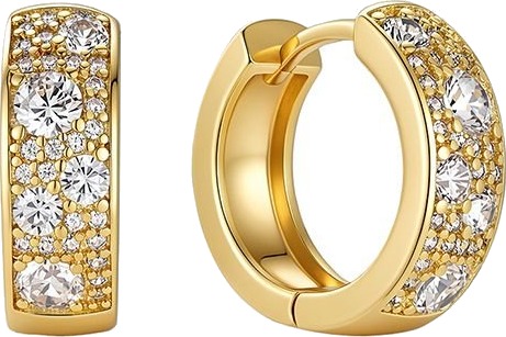 Other Brand Crystal Crush Huggie Hoops  Gold
