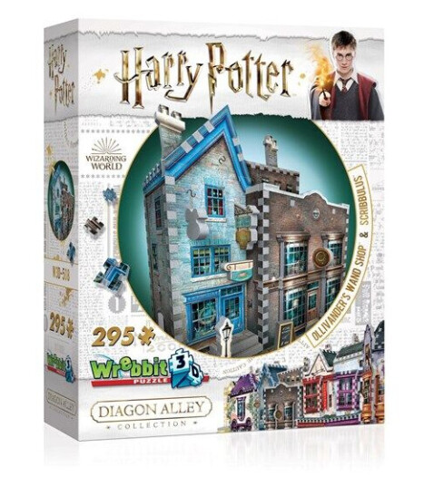 Wrebbit 3D Harry Potter - Diagon Alley Collection - Ollivander's Wand Shop and Scribbulus (295) 3D Puslespill