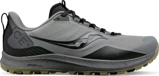 Saucony Men's Peregrine Ice+ 3 43, Gravel/Black Saucony Men's Peregrine Ice+ 3 43, Gravel/Black