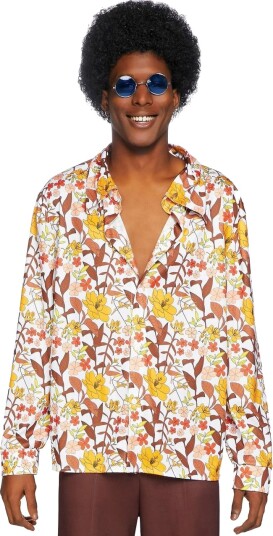 Leg Avenue 70 Talls Blomstrete Hippie Skjorte til Herre Small/Medium