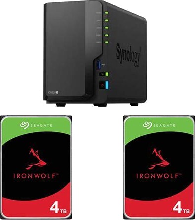 Synology DS225+ NAS + 2 x 4 TB Seagate IronWolf Harddisk 8 TB