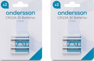 Andersson CR123A litiumbatteri 2x2-pk Andersson CR123A litiumbatteri 2x2-pk