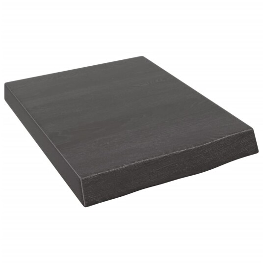 vidaXL Vegghylle m?rkegr? 40x50x6 cm behandlet heltre eik