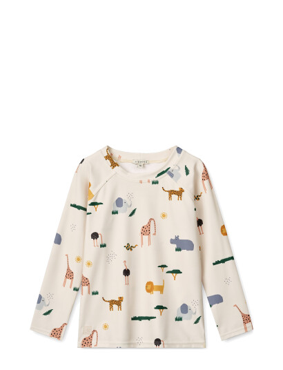 Liewood Noah Printed Longsleeve Swim Tee Beige 56