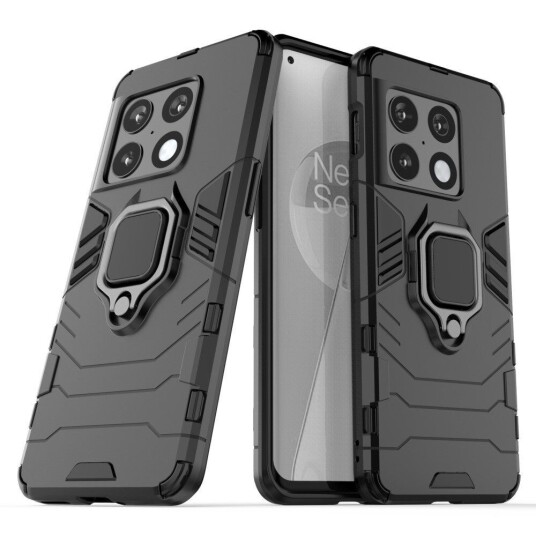 INCOVER OnePlus 10 Pro Hybrid Håndverker Deksel med Magnetisk Stativ - Svart