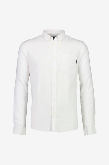 Lindbergh Skjorte Cotton/linen Shirt L/ Hvit