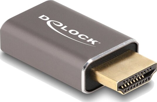 Delock High Speed Hdmi Adapter Med Ethernet Hdmi Hann Til Hdmi Hunn Grå 8 K 60 Hz 7680 X 4320 Støtte