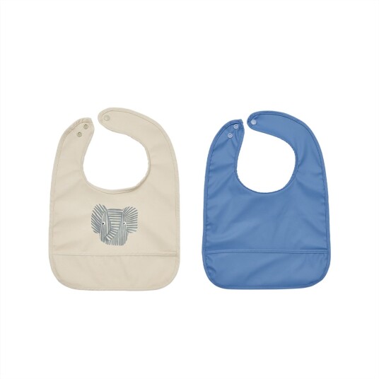 OYOY Erik Elefant Smekke 2-Pack Beige/Blå i Polyester