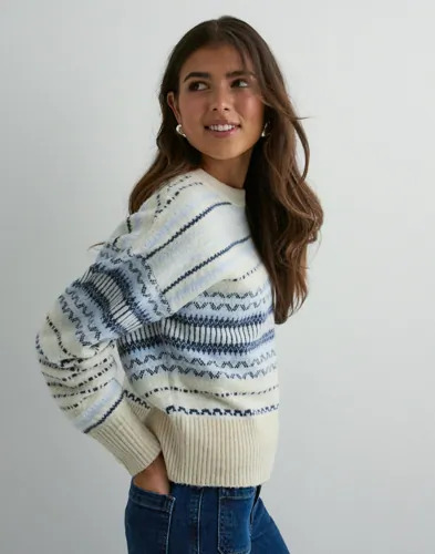 Only Blå Onlarianne L/S Pullover Knt Noos