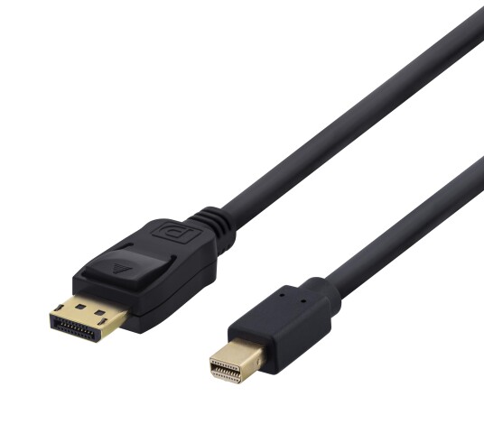 Deltaco DisplayPort to miniDisplayPort cable, 4K UHD, 2m, black