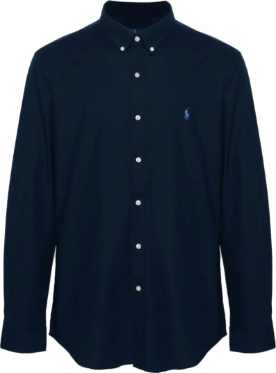 Polo Ralph Lauren Slim Fit Stretch Poplin Shirt - Navy - XXL