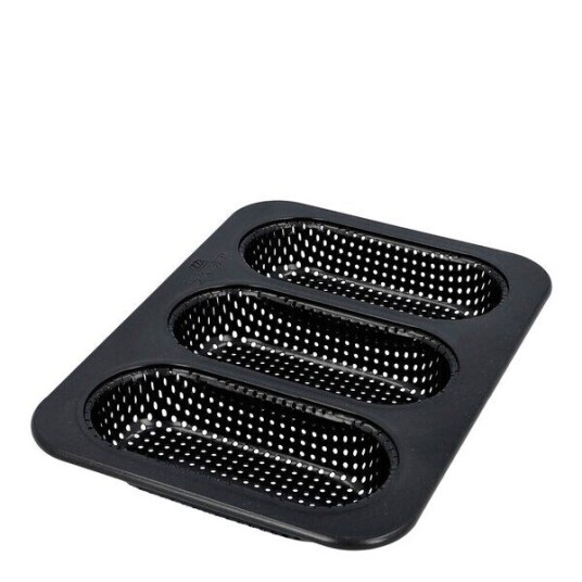 Birkmann - Bread Buddies minibaguettform for 3 stk perforert 26x18 cm svart Birkmann - Bread Buddies minibaguettform for 3 stk perforert 26x18 cm svart