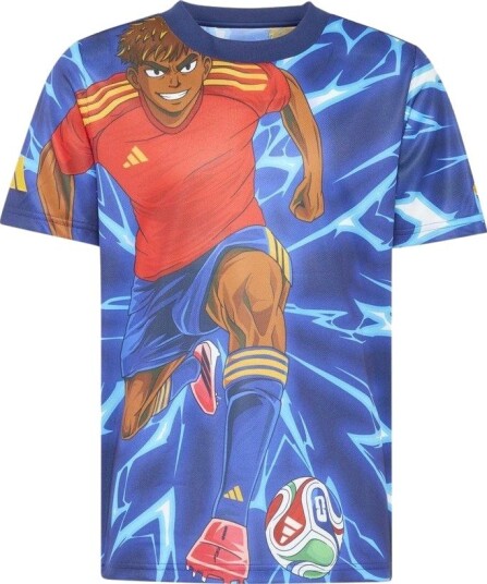 adidas T skjorte Lamine Yamal Anime Blå Barn størrelse 176 cm