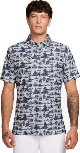 Nike M Tailored Performance Toile Polo Golf pologenser herre Photon Dust College Navy XX Large