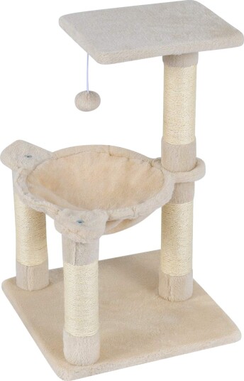 Klotreet med hengekøye og sisalstolper – 64 cm beige Klotreet med hengekøye og sisalstolper – 64 cm beige