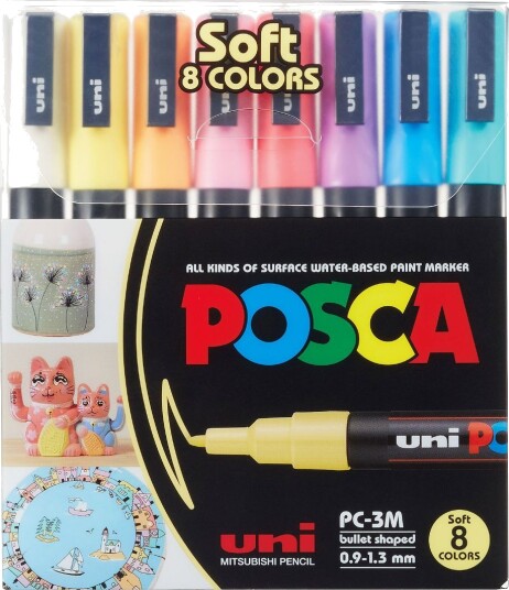 Posca PC-3M Soft Colours 8-sett Posca PC-3M Soft Colours 8-sett