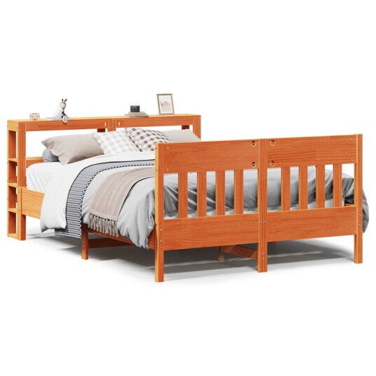 Sengeramme uten madrass brun 135x190 cm heltre furu 3306281