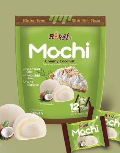 Royal Family Mochi Creamy Coconut   Mochi med Kremet Kokosfyll 120 gram Taiwan