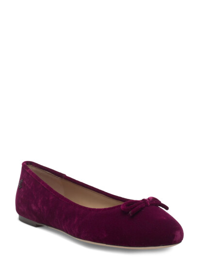 Lauren Ralph Lauren Jayna Iii Velvet Flat - Burgundy - 40
