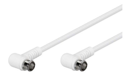 Pro Antenna 5m Vinklet Sat Kabel F-Kontakt 90° Hvit