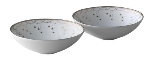 Wik & Walsøe  Julemorgen girlander bolle 2 stk 12 cm hvit/gull