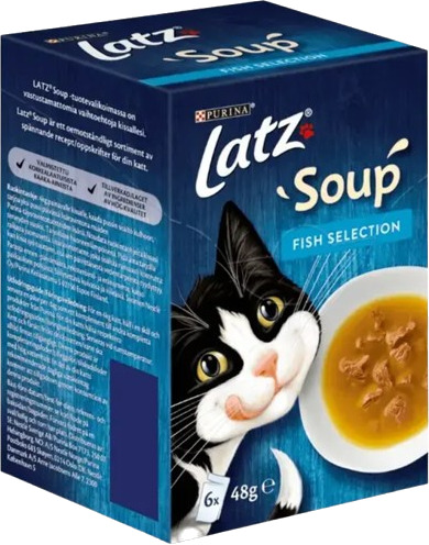 Purina Latz Soup Fish Selection 6-pakning x 48 g Våtfôr til Katt Purina Latz Soup Fish Selection 6-pakning x 48 g Våtfôr til Katt