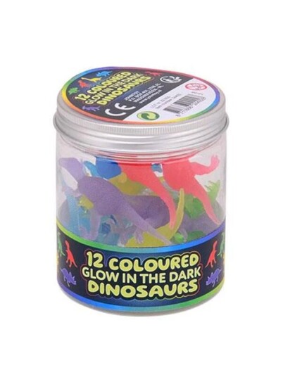 Johntoy Glow in the Dark Colored Dino Toy Figures 12pcs. Johntoy Glow in the Dark Colored Dino Toy Figures 12pcs.