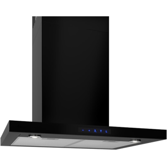 Thermex Harwich II 60 cm Vegghengt Kjøkkenventilator Sort med Glass Touch-kontroll
