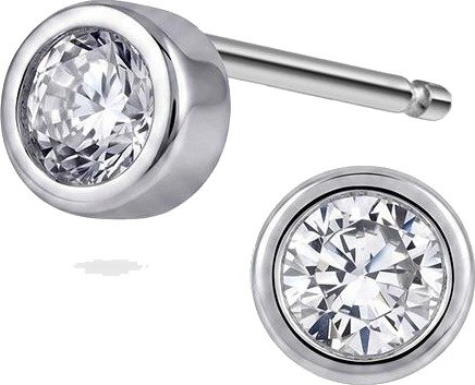 Pan Jewelry Øredobber i 925 sølv med zirkonia 3 mm