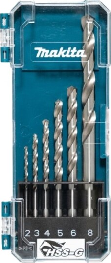 Makita - Borsett - For Metall - Bor - 6 Deler - 5 Mm, 6 Mm, 8 Mm, 4 Mm, 3 Mm, 2 Mm - Cylindrical
