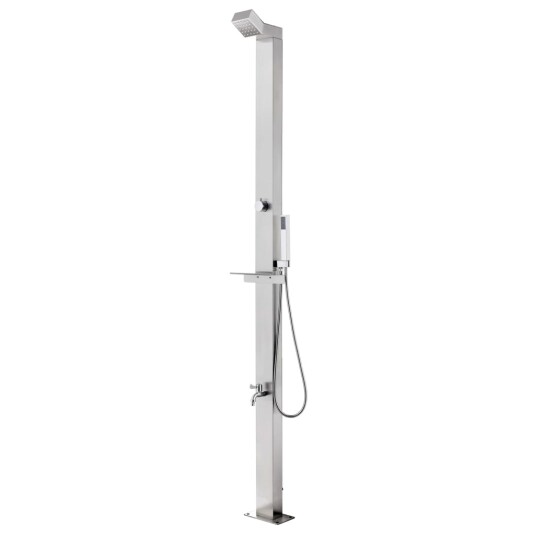 vidaXL Hagedusj med grått dusjbrett 225 cm rustfritt stål vidaXL Hagedusj med grått dusjbrett 225 cm rustfritt stål