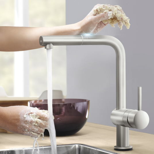 GROHE MINTA TOUCH KJØKKENARMATUR HØY M/UTREKKBAR TUT, SUPERSTEEL GROHE MINTA TOUCH KJØKKENARMATUR HØY M/UTREKKBAR TUT, SUPERSTEEL