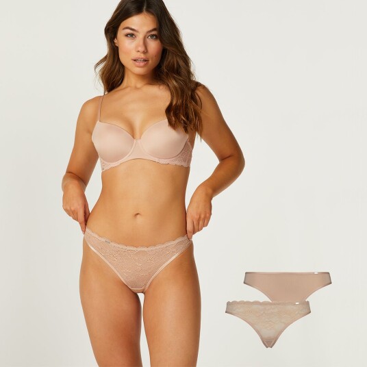 Hunkemöller 2 Angie-thonger Beige XL